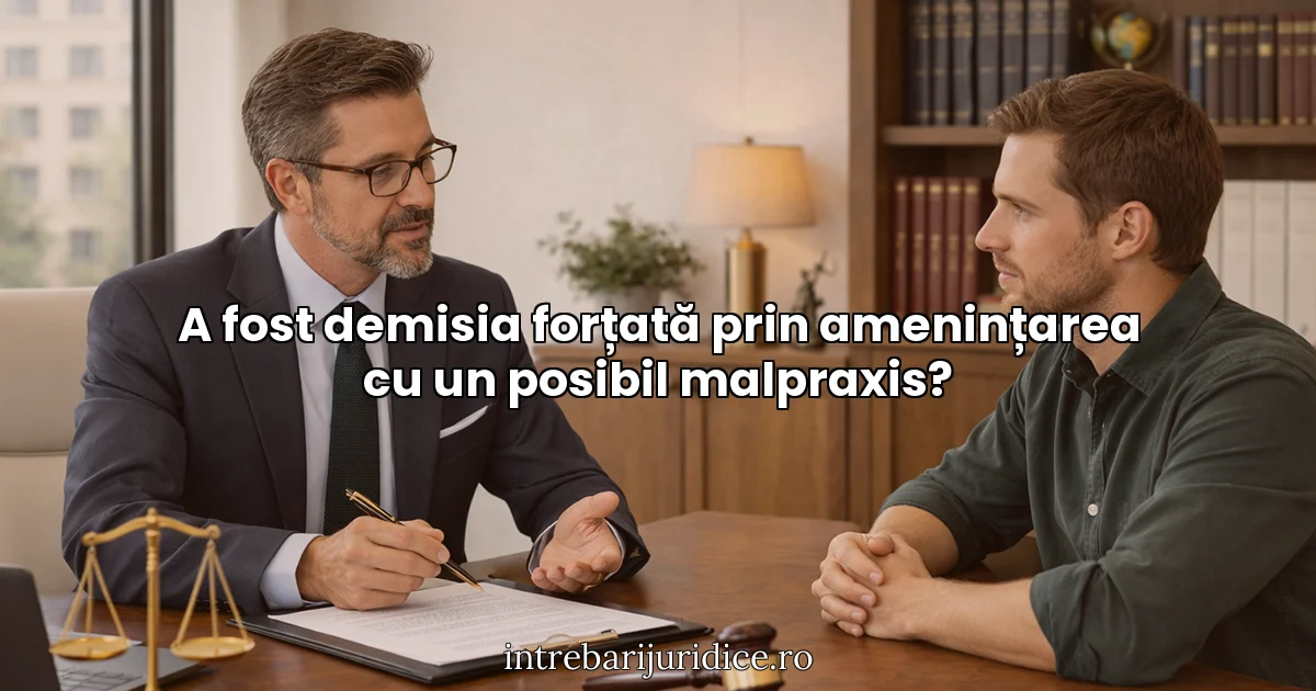A fost demisia forțată prin amenințarea cu un posibil malpraxis?