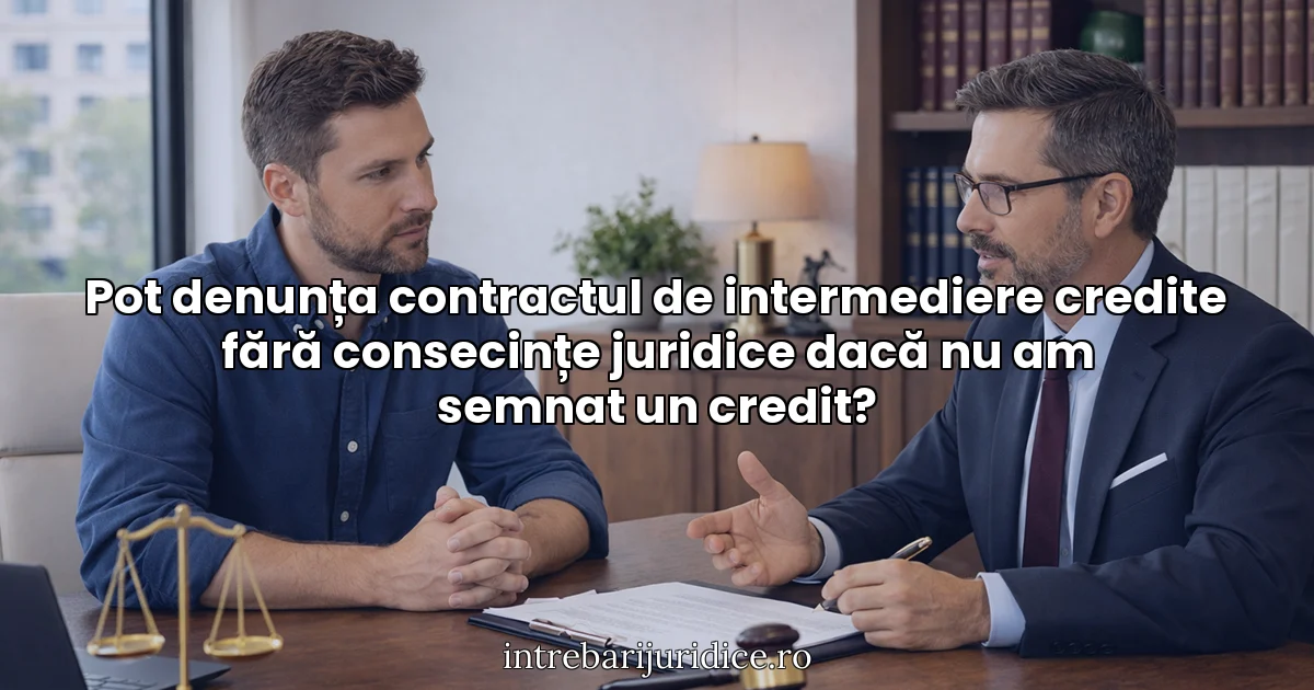 Pot denunța contractul de intermediere credite fără consecințe juridice dacă nu am semnat un credit?
