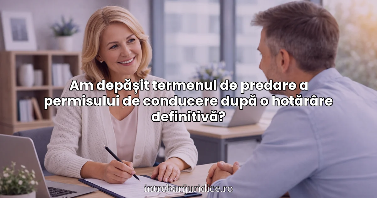 Am depășit termenul de predare a permisului de conducere după o hotărâre definitivă?