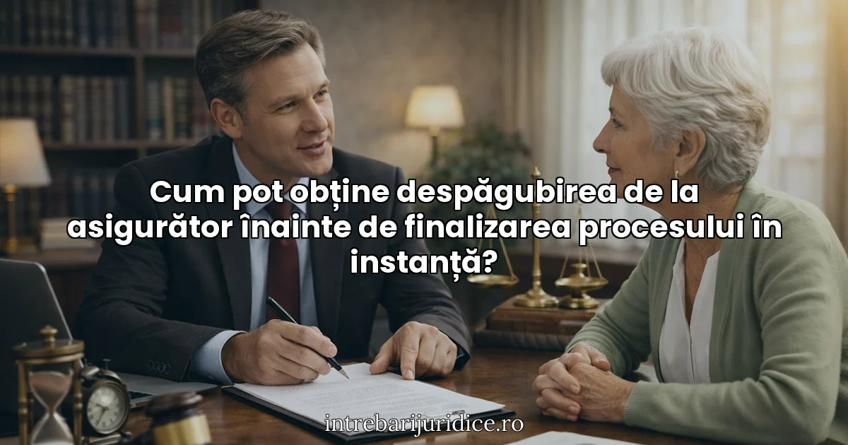 Cum pot obține despăgubirea de la asigurător înainte de finalizarea procesului în instanță?