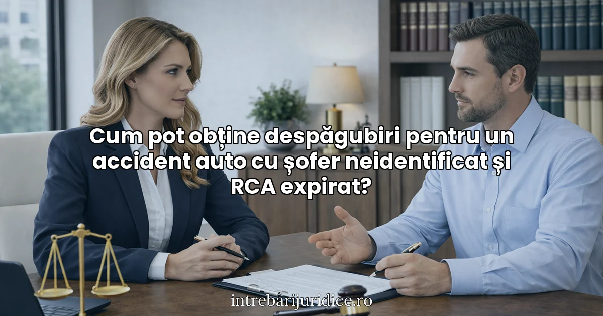 Cum pot obține despăgubiri pentru un accident auto cu șofer neidentificat și RCA expirat?