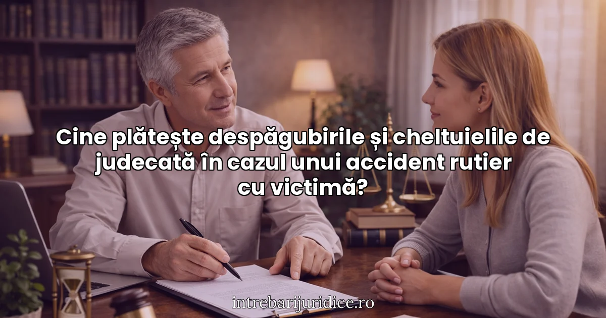 Cine plătește despăgubirile și cheltuielile de judecată în cazul unui accident rutier cu victimă?
