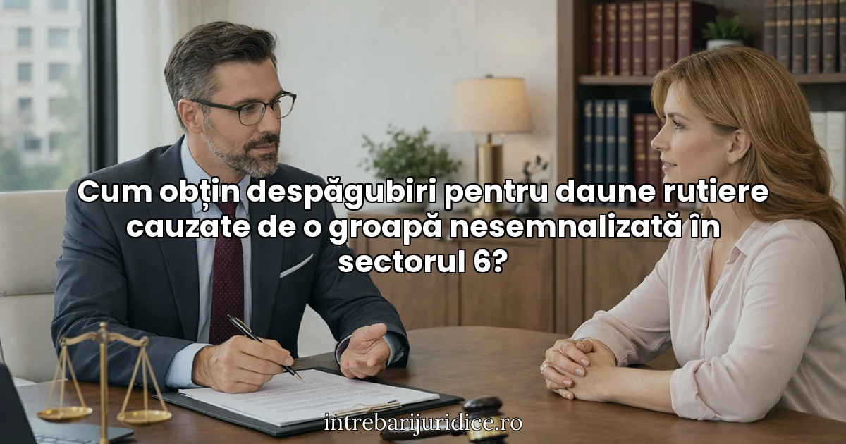 Cum obțin despăgubiri pentru daune rutiere cauzate de o groapă nesemnalizată în sectorul 6?