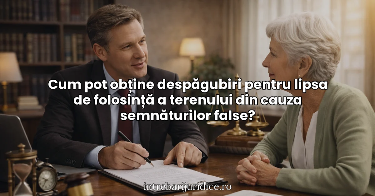 Cum pot obține despăgubiri pentru lipsa de folosință a terenului din cauza semnăturilor false?