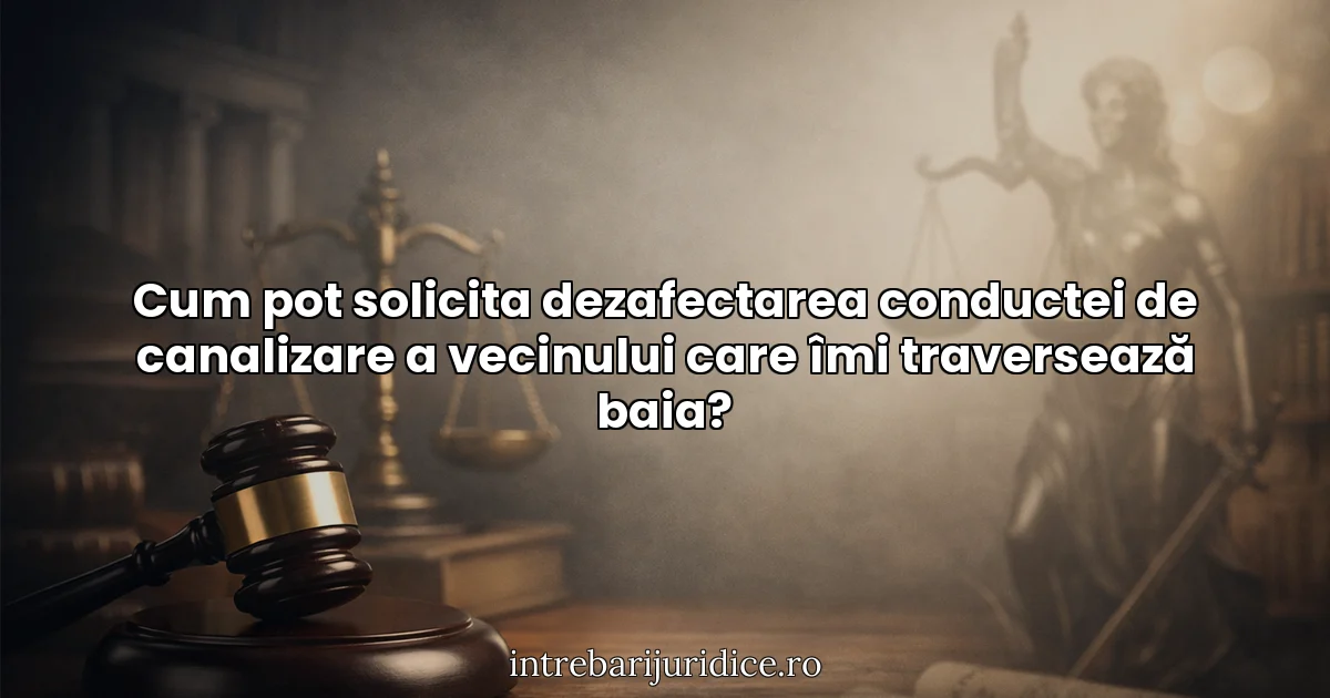 Cum pot solicita dezafectarea conductei de canalizare a vecinului care îmi traversează baia?
