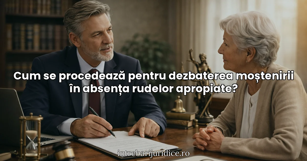 Cum se procedează pentru dezbaterea moștenirii în absența rudelor apropiate?