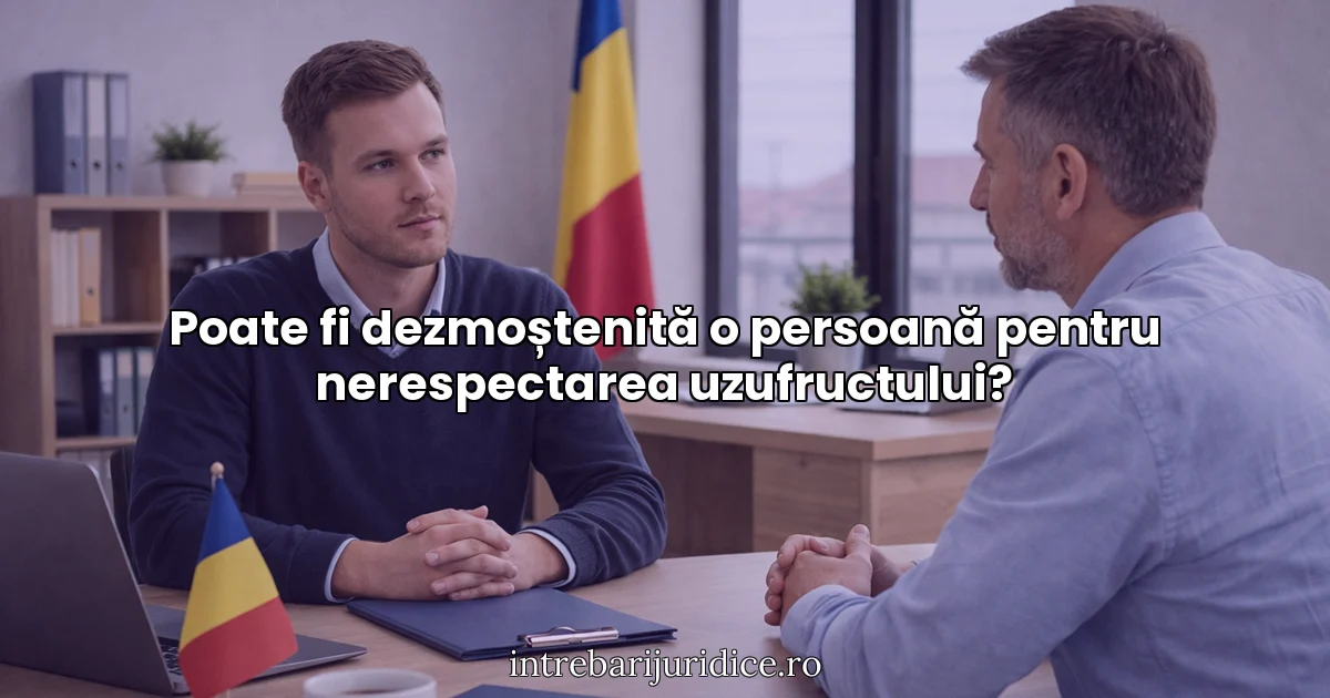 Poate fi dezmoștenită o persoană pentru nerespectarea uzufructului?