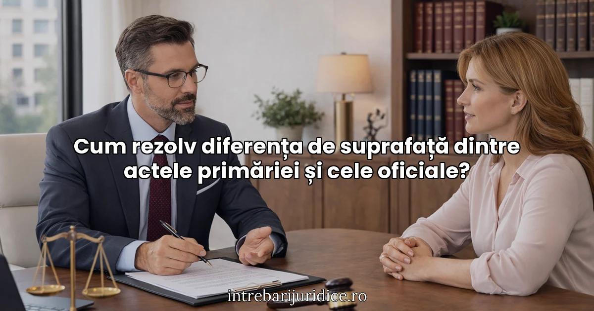 Cum rezolv diferența de suprafață dintre actele primăriei și cele oficiale?