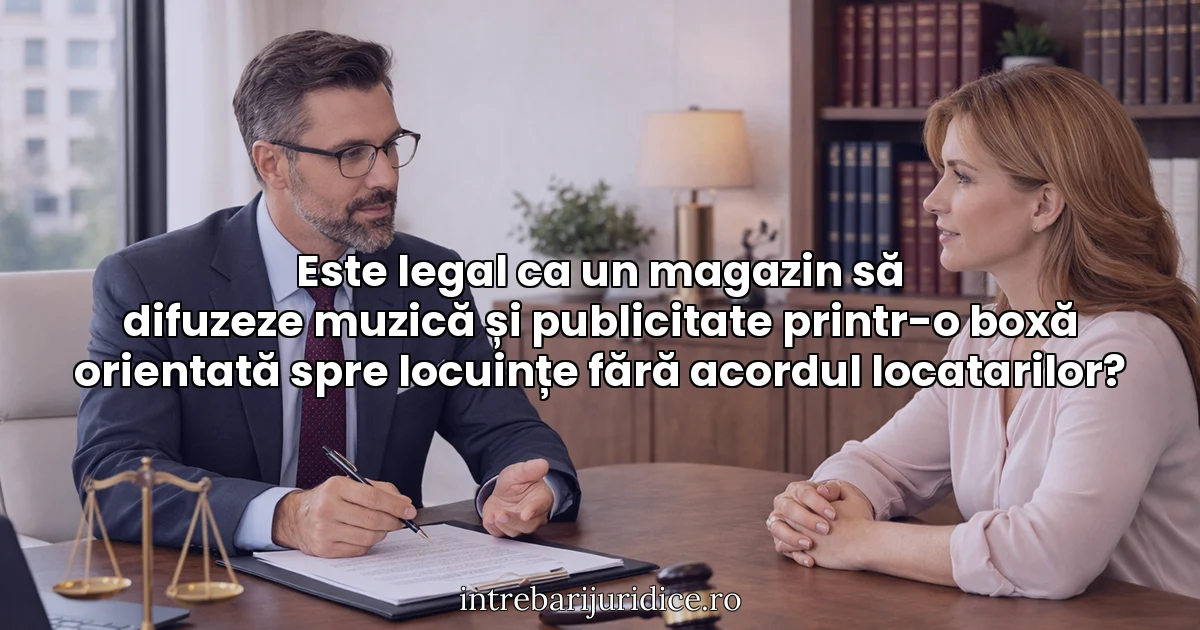 Este legal ca un magazin să difuzeze muzică și publicitate printr-o boxă orientată spre locuințe fără acordul locatarilor?