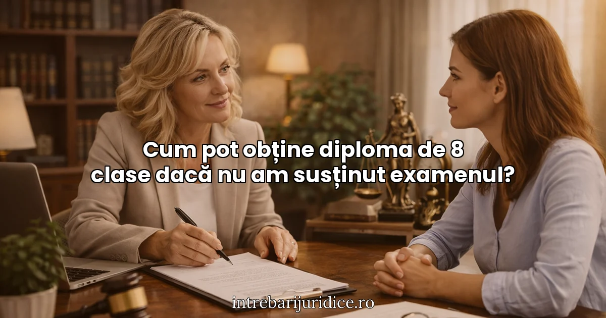 Cum pot obține diploma de 8 clase dacă nu am susținut examenul?