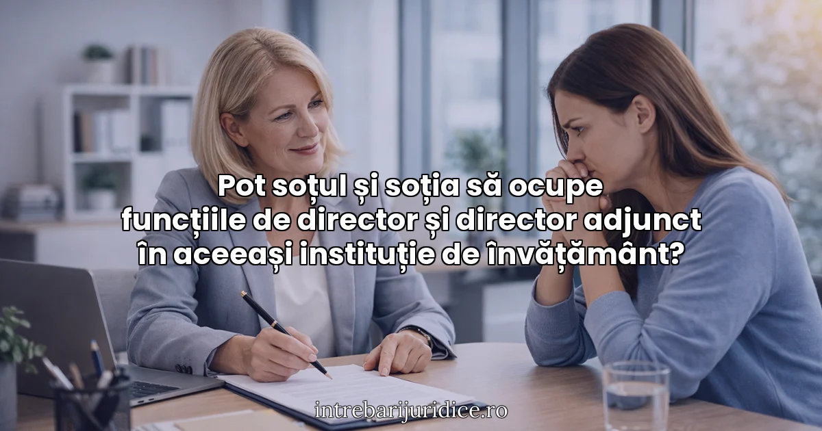 Pot soțul și soția să ocupe funcțiile de director și director adjunct în aceeași instituție de învățământ?