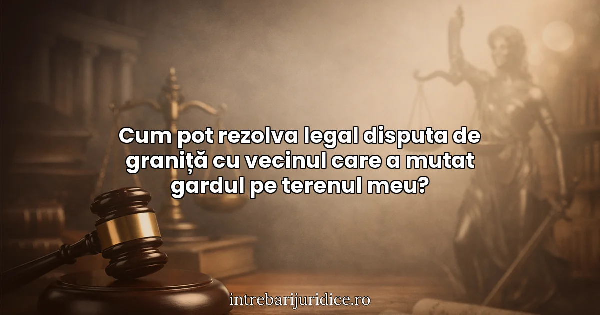 Cum pot rezolva legal disputa de graniță cu vecinul care a mutat gardul pe terenul meu?