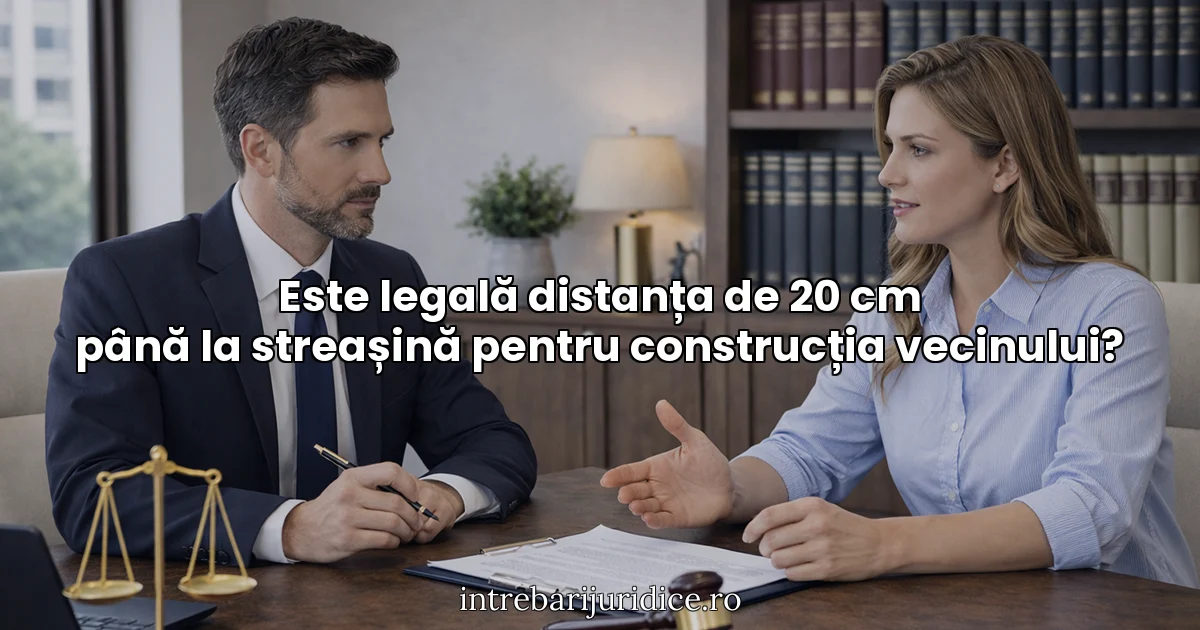 Este legală distanța de 20 cm până la streașină pentru construcția vecinului?