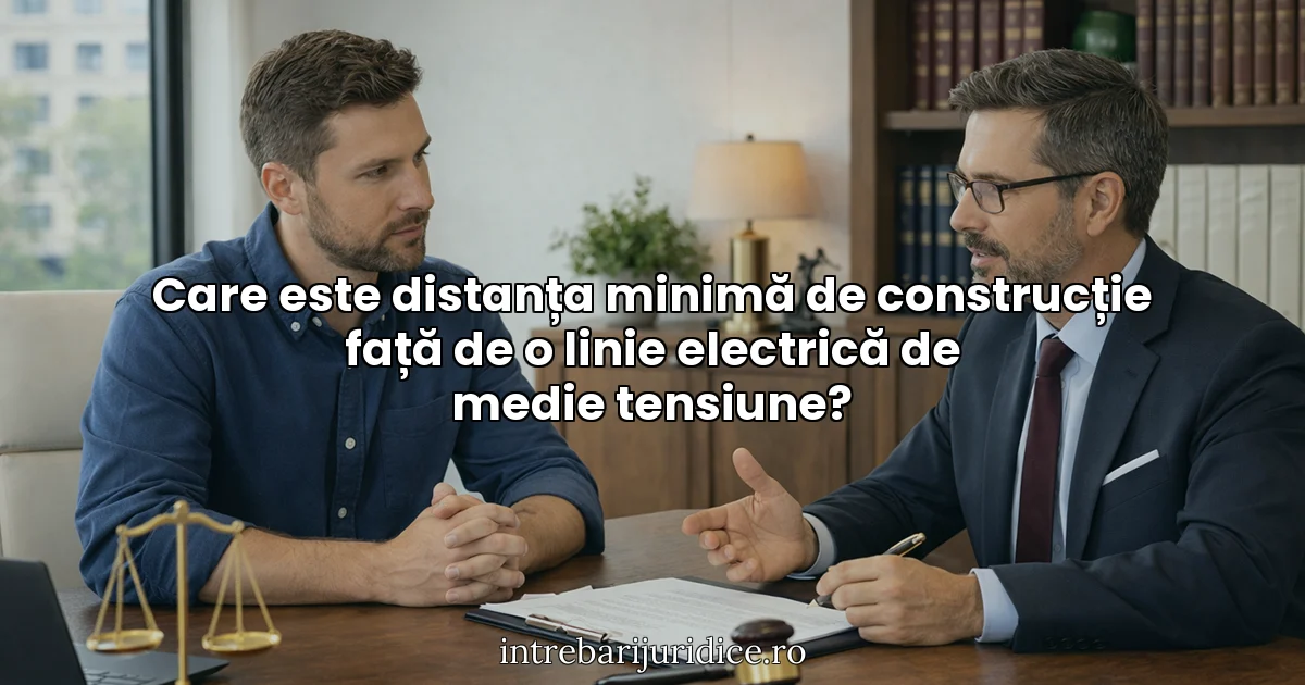 Care este distanța minimă de construcție față de o linie electrică de medie tensiune?