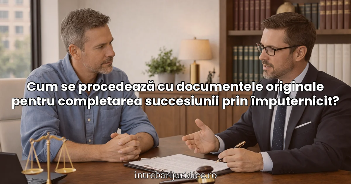 Cum se procedează cu documentele originale pentru completarea succesiunii prin împuternicit?