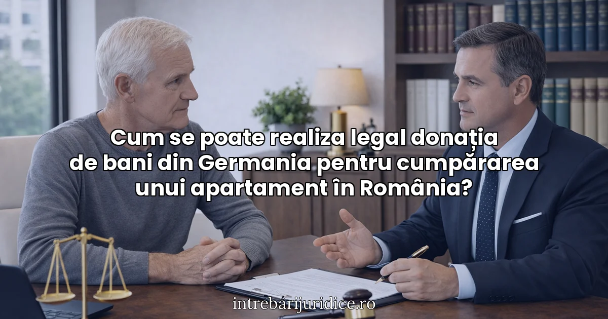 Cum se poate realiza legal donația de bani din Germania pentru cumpărarea unui apartament în România?