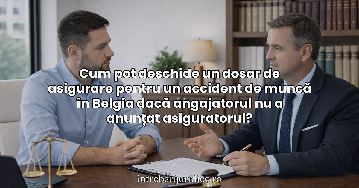 Cum pot deschide un dosar de asigurare pentru un accident de muncă în Belgia dacă angajatorul nu a anunțat asiguratorul?