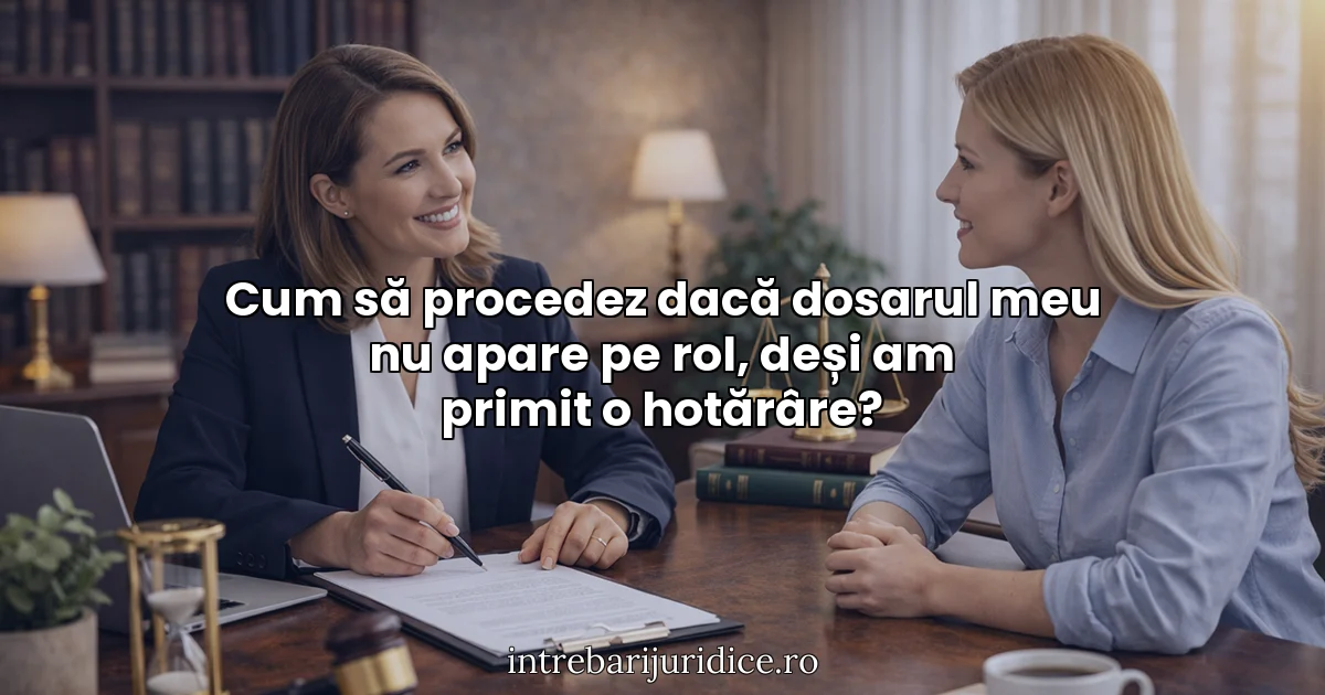Cum să procedez dacă dosarul meu nu apare pe rol, deși am primit o hotărâre?