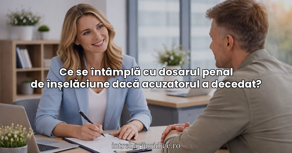 Ce se întâmplă cu dosarul penal de înșelăciune dacă acuzatorul a decedat?