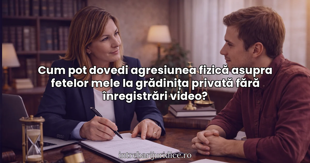 Cum pot dovedi agresiunea fizică asupra fetelor mele la grădinița privată fără înregistrări video?