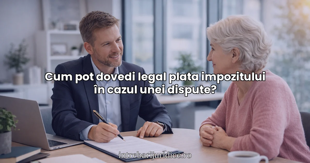 Cum pot dovedi legal plata impozitului în cazul unei dispute?