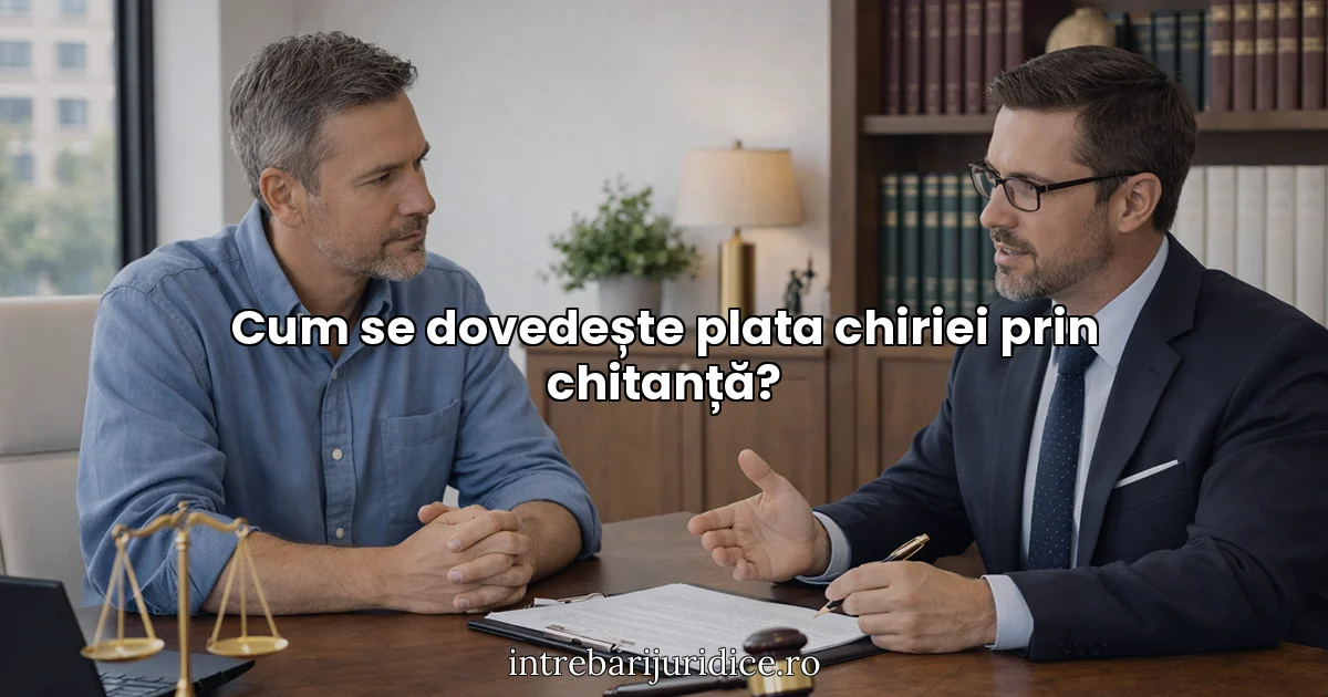Cum se dovedește plata chiriei prin chitanță?