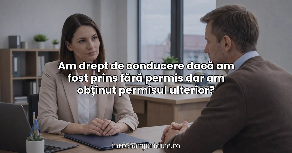 Am drept de conducere dacă am fost prins fără permis dar am obținut permisul ulterior?