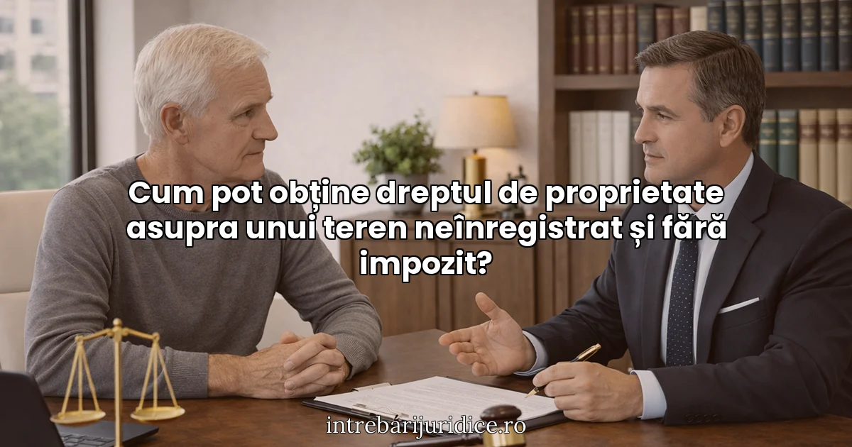Cum pot obține dreptul de proprietate asupra unui teren neînregistrat și fără impozit?