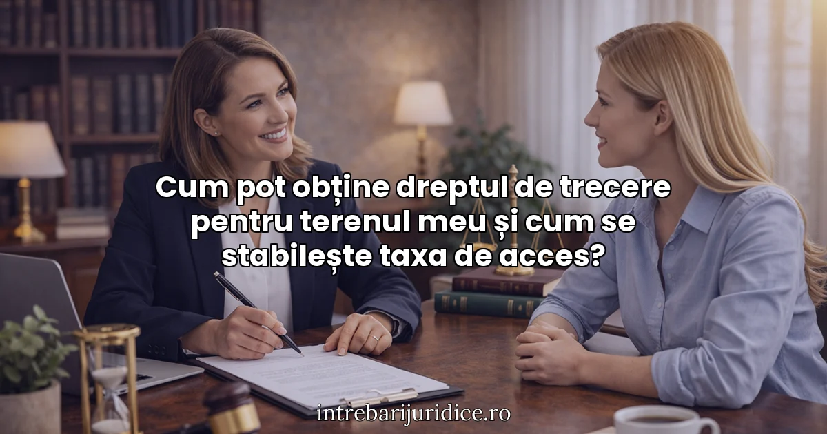 Cum pot obține dreptul de trecere pentru terenul meu și cum se stabilește taxa de acces?