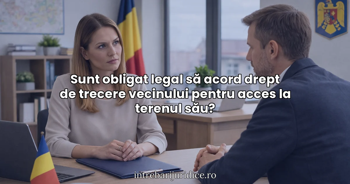 Sunt obligat legal să acord drept de trecere vecinului pentru acces la terenul său?
