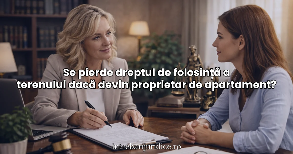 Se pierde dreptul de folosință a terenului dacă devin proprietar de apartament?