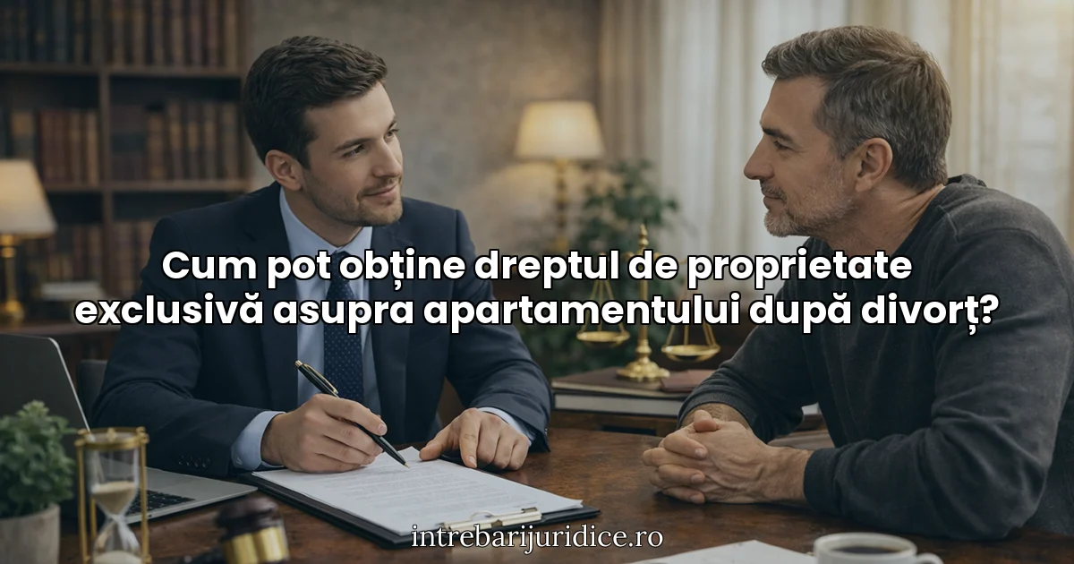 Cum pot obține dreptul de proprietate exclusivă asupra apartamentului după divorț?