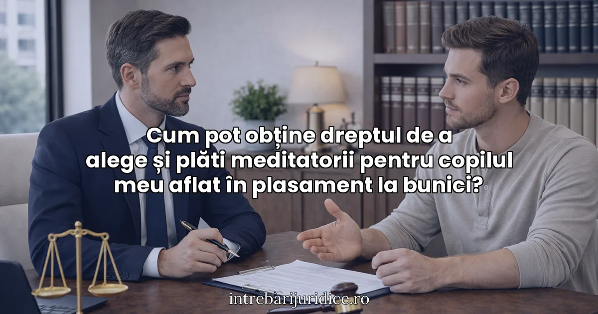 Cum pot obține dreptul de a alege și plăti meditatorii pentru copilul meu aflat în plasament la bunici?