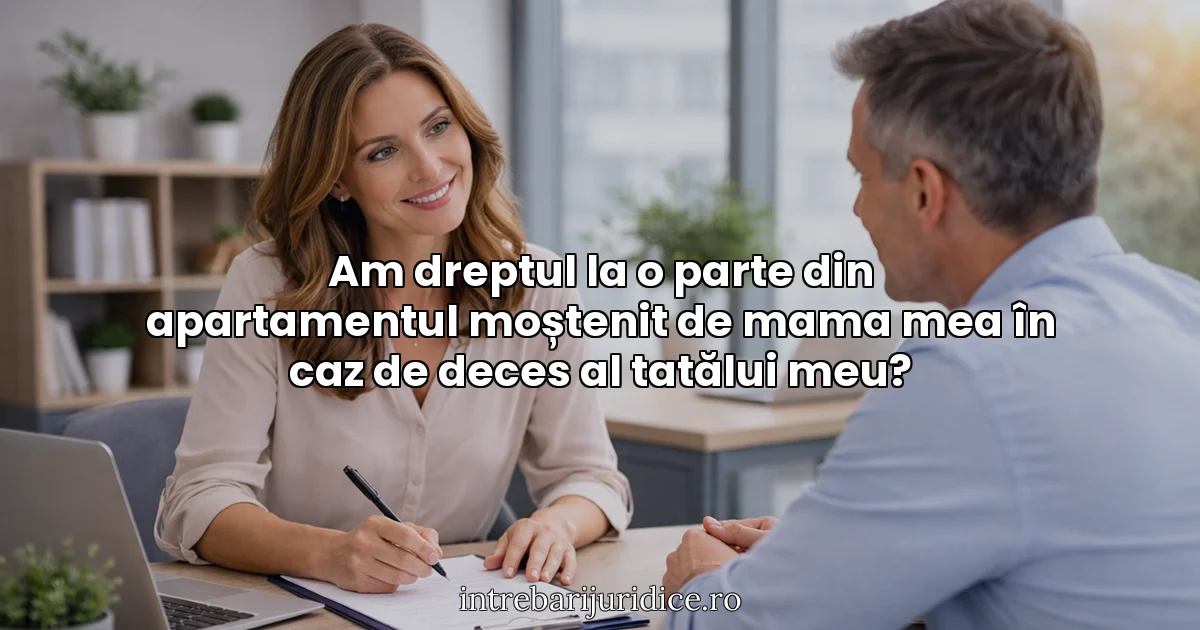 Am dreptul la o parte din apartamentul moștenit de mama mea în caz de deces al tatălui meu?