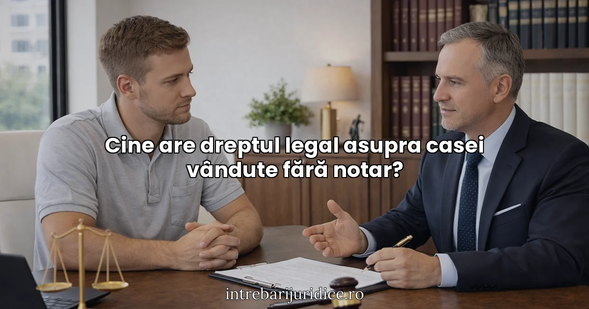 Cine are dreptul legal asupra casei vândute fără notar?