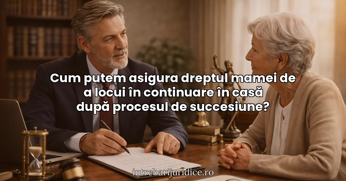 Cum putem asigura dreptul mamei de a locui în continuare în casă după procesul de succesiune?