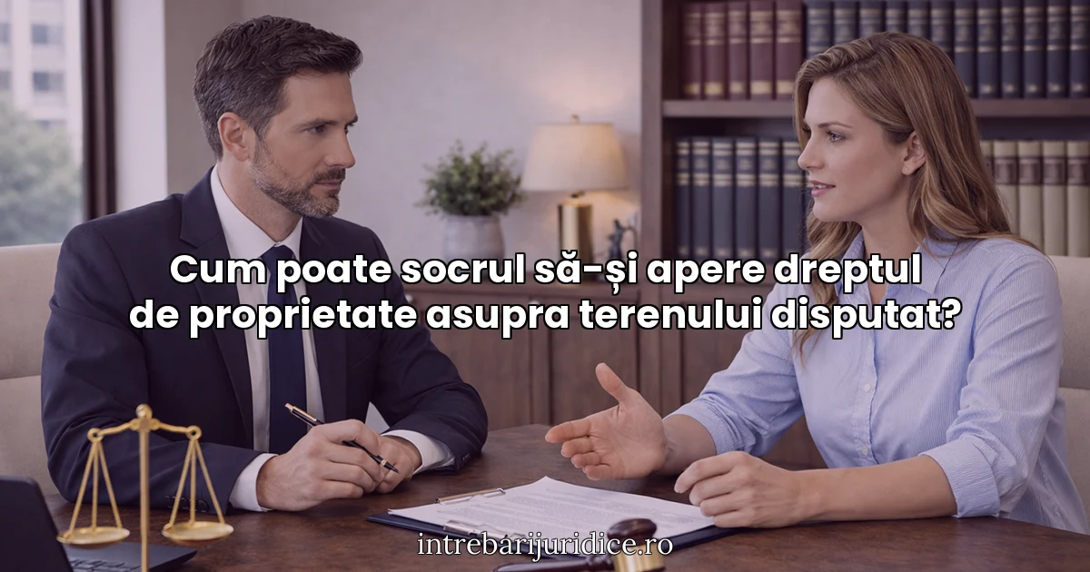 Cum poate socrul să-și apere dreptul de proprietate asupra terenului disputat?