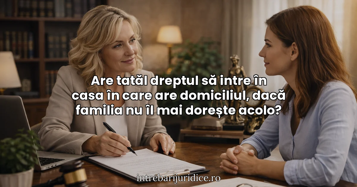 Are tatăl dreptul să intre în casa în care are domiciliul, dacă familia nu îl mai dorește acolo?