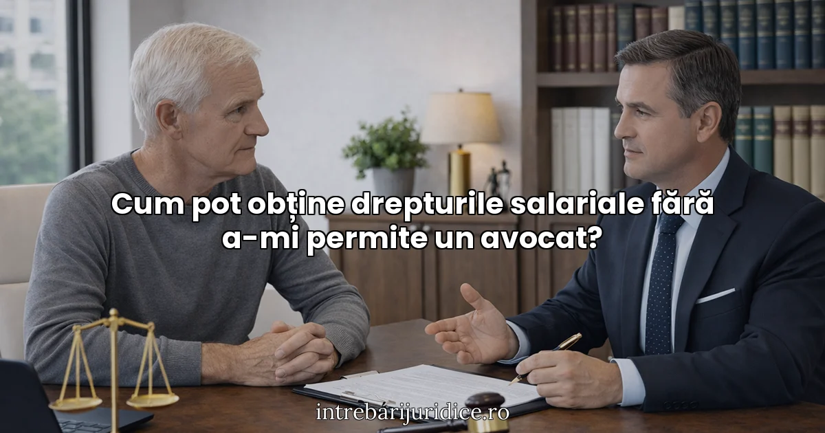 Cum pot obține drepturile salariale fără a-mi permite un avocat?
