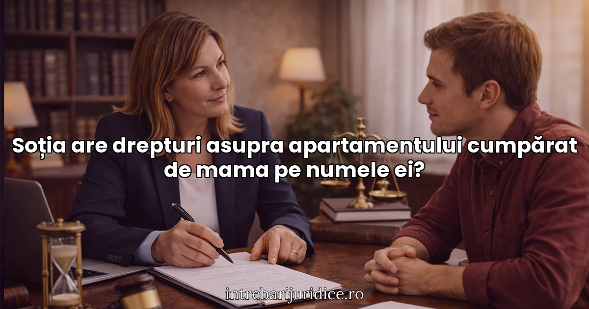 Soția are drepturi asupra apartamentului cumpărat de mama pe numele ei?
