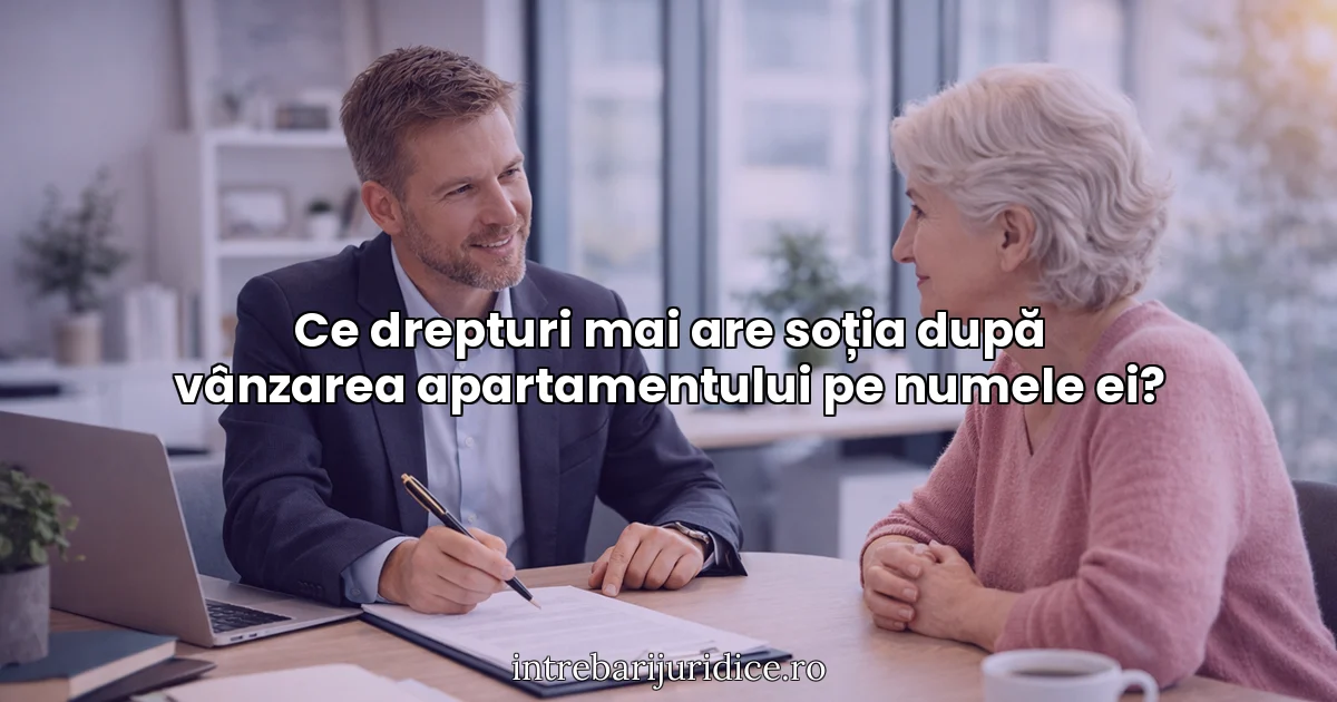 Ce drepturi mai are soția după vânzarea apartamentului pe numele ei?