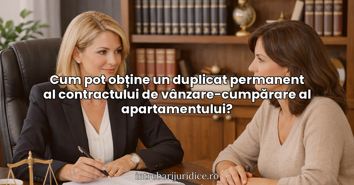 Cum pot obține un duplicat permanent al contractului de vânzare-cumpărare al apartamentului?