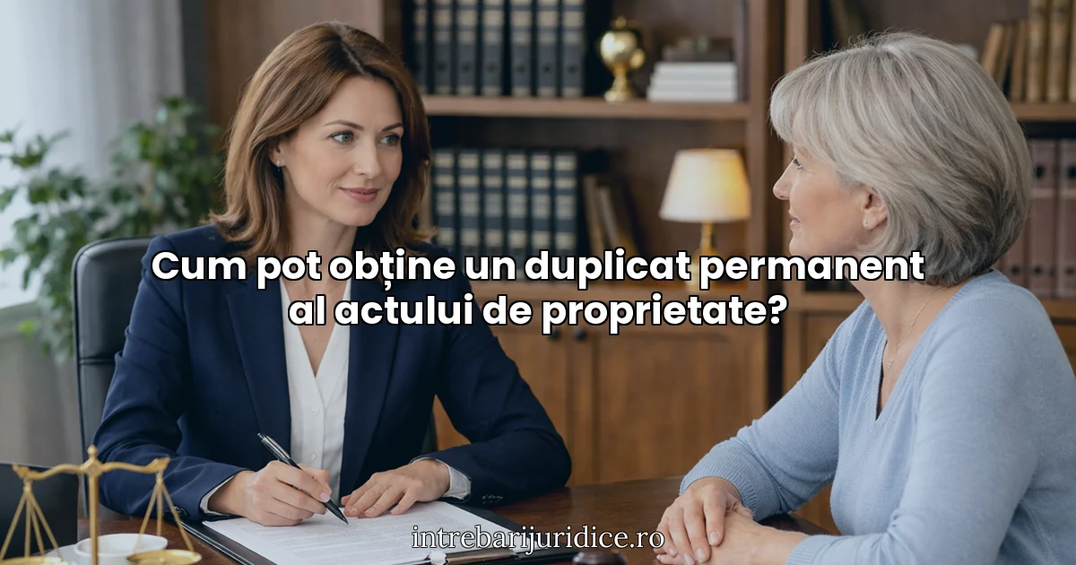 Cum pot obține un duplicat permanent al actului de proprietate?