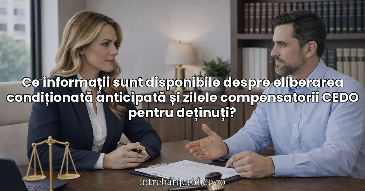 Ce informații sunt disponibile despre eliberarea condiționată anticipată și zilele compensatorii CEDO pentru deținuți?