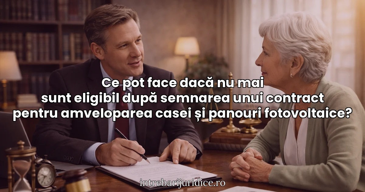 Ce pot face dacă nu mai sunt eligibil după semnarea unui contract pentru amveloparea casei și panouri fotovoltaice?