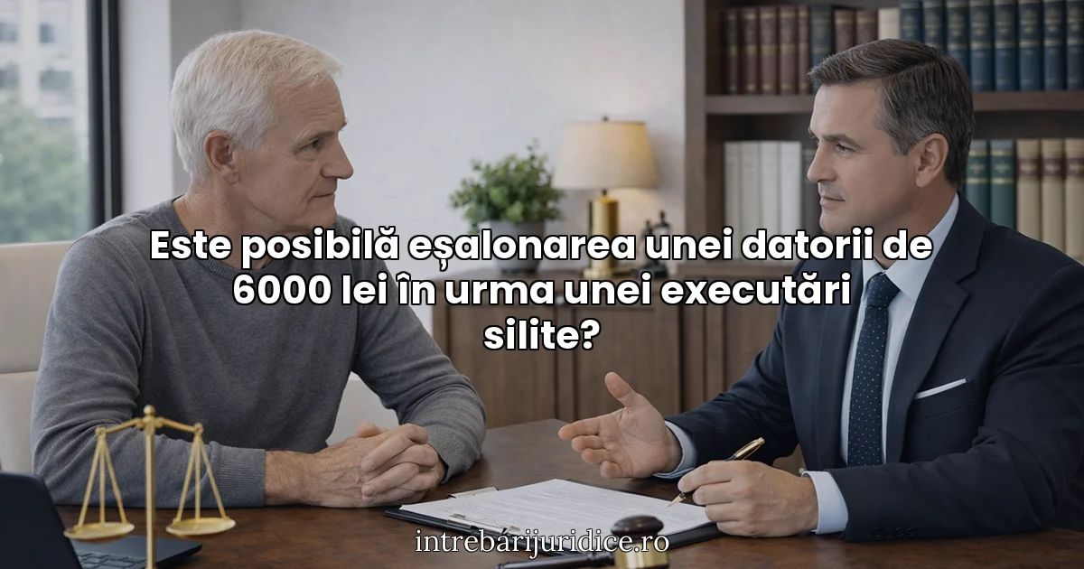 Este posibilă eșalonarea unei datorii de 6000 lei în urma unei executări silite?