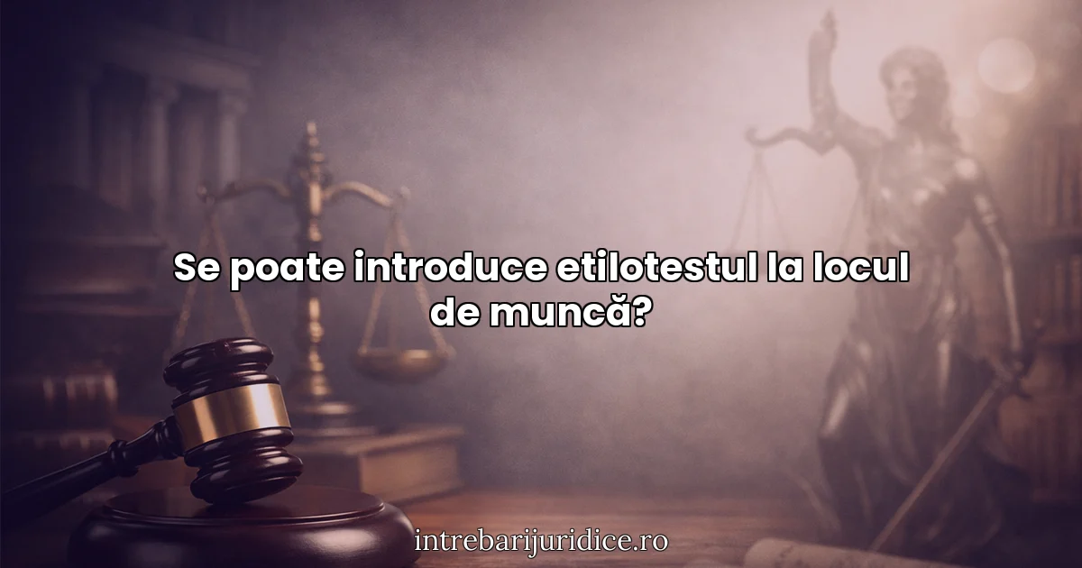 Se poate introduce etilotestul la locul de muncă?