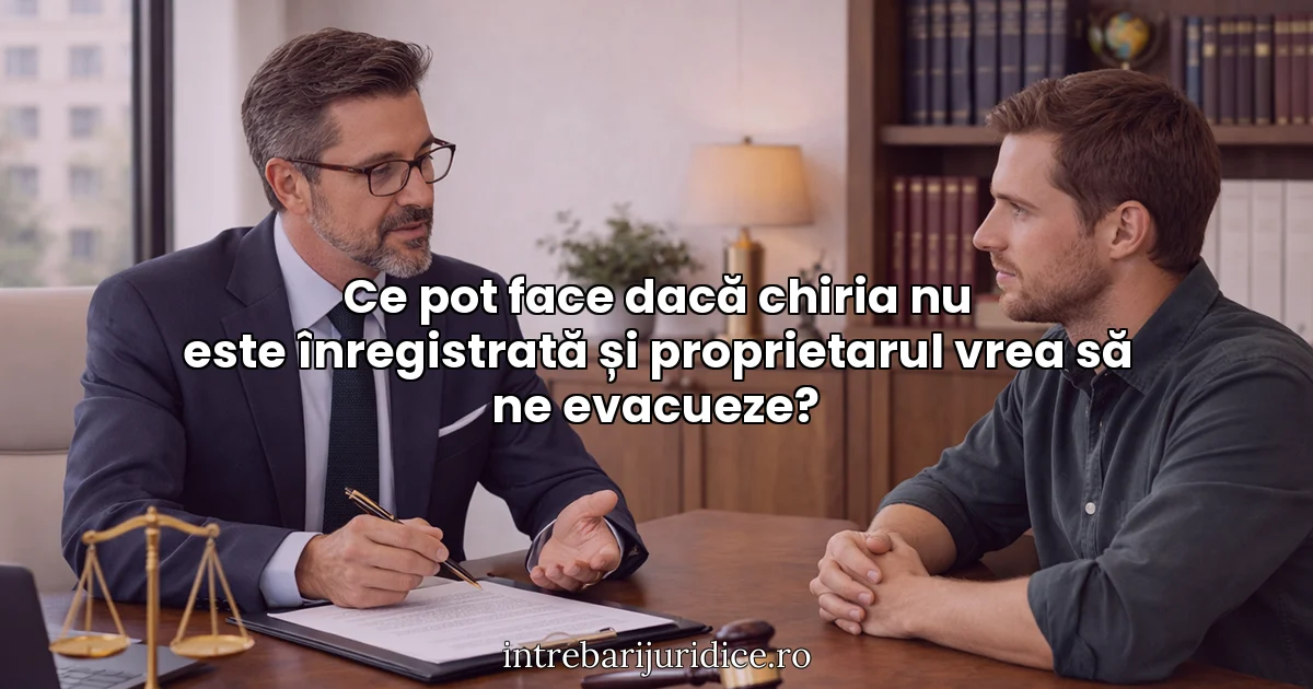 Ce pot face dacă chiria nu este înregistrată și proprietarul vrea să ne evacueze?