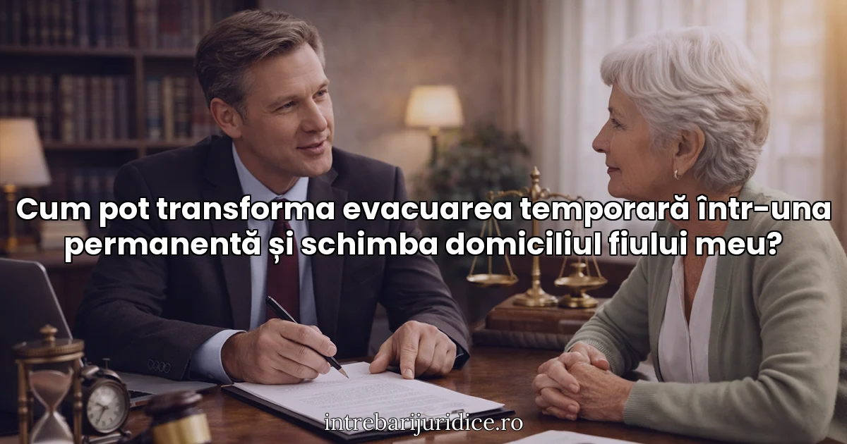 Cum pot transforma evacuarea temporară într-una permanentă și schimba domiciliul fiului meu?