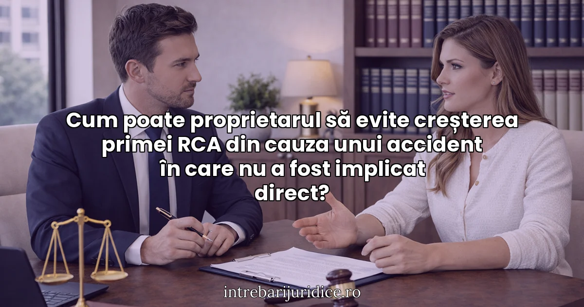 Cum poate proprietarul să evite creșterea primei RCA din cauza unui accident în care nu a fost implicat direct?